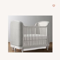 Restoration Hardware RH Baby & Child Bed/Crib - BELLE UPHOLSTERED CRIB - AGED WHITE
