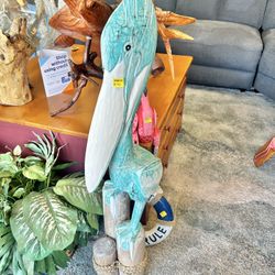 New Large Carved Pelican On Post 