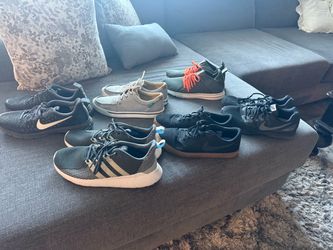 6 pairs of Men’s size 12 shoes Nike Adidas Puma Hooey