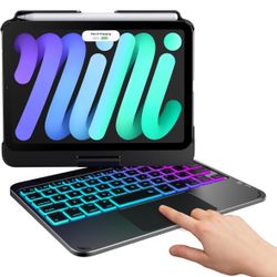 Wireless Keyboard Case for iPad Mini 7 Mini 6 8.3 inch with Trackpad Backlits.