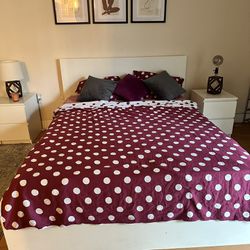 IKEA Queen Bed Plus 2 Storage Drawers