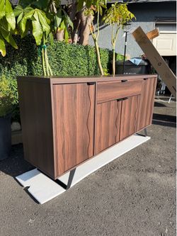63" Sideboard Buffet Cabinet, Kitchen Buffet Storage Cabinet, Mid Century Modern Storage Cabinet