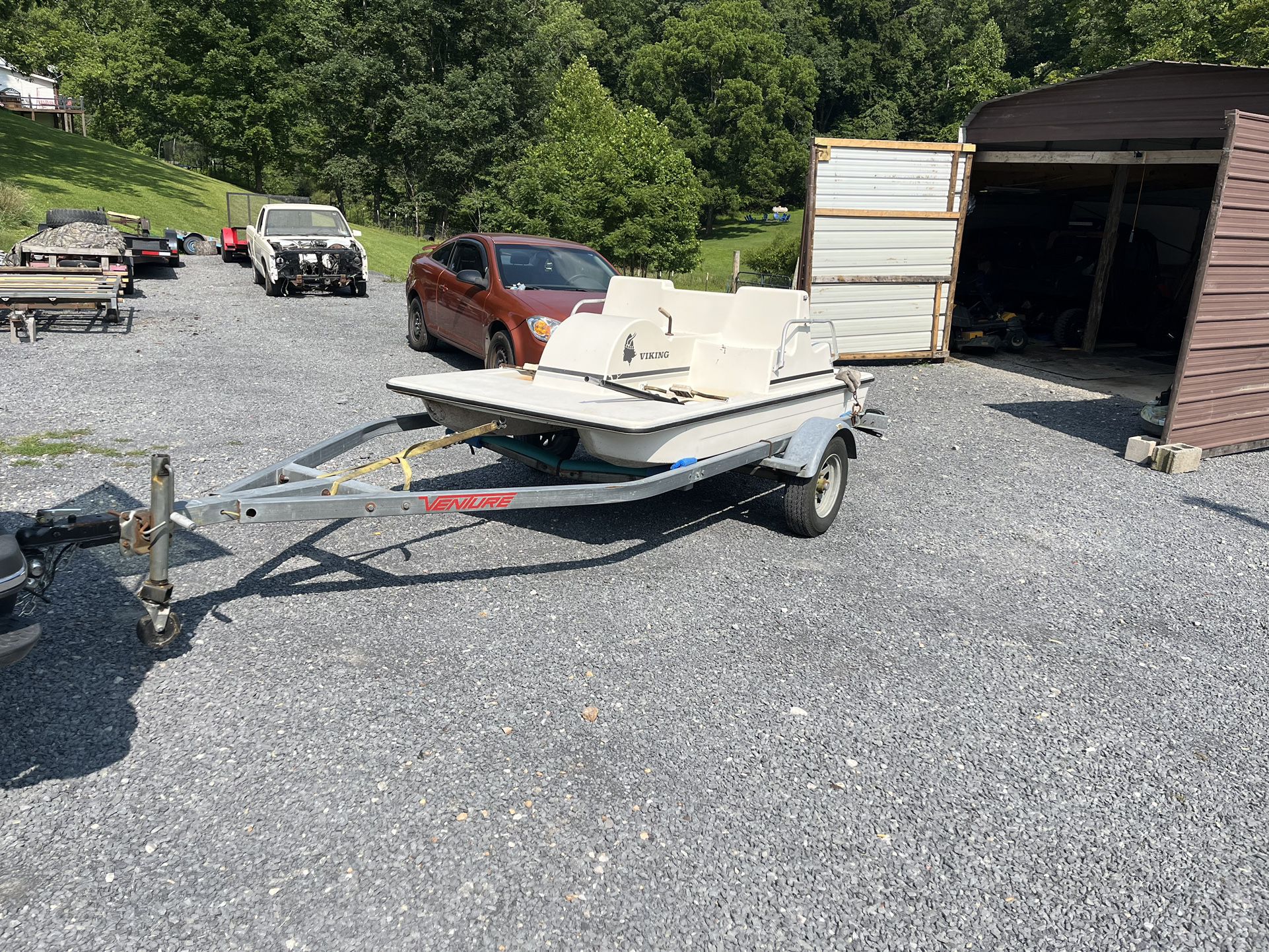 Peddle Boat And Trailer 