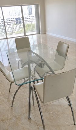 FREE glass dining table with chrome base