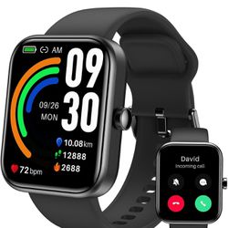 Smart Watch (Answer/Make Call) Bluetooth Fitness Tracker with Heart Rate, Blood Oxygen Monitor, Sleep Monitor IP68 Waterproof 1.83-inch HD Color for M