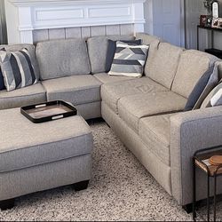 Sectional Sofa with Footstool 