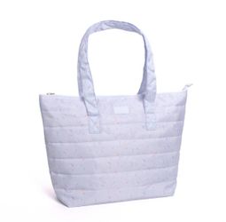 LoveShackFancy Target Yoobi Everblooming Rose Ditsy Quilted Tote Bag Breezy Blue