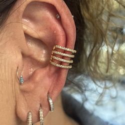 Ear Cuffs for Women Non Piercing 14k Gold Cartilage Earring  Cubic Zirconia Sparkling Earrings