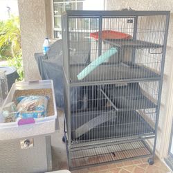 Rolling Metal Ferret Cage