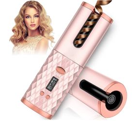 Automatic Curling Iron Cordless Auto Hair Curler with 6 Temp Timer Rechargeable
