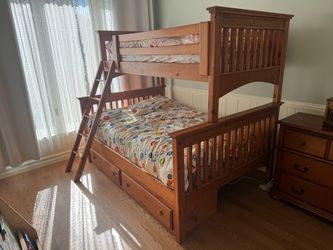 Solid Wood Twin Over Full Bunk Bed