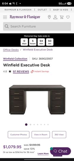 Raymond & Flanigan Winfield Executive Desk almost New