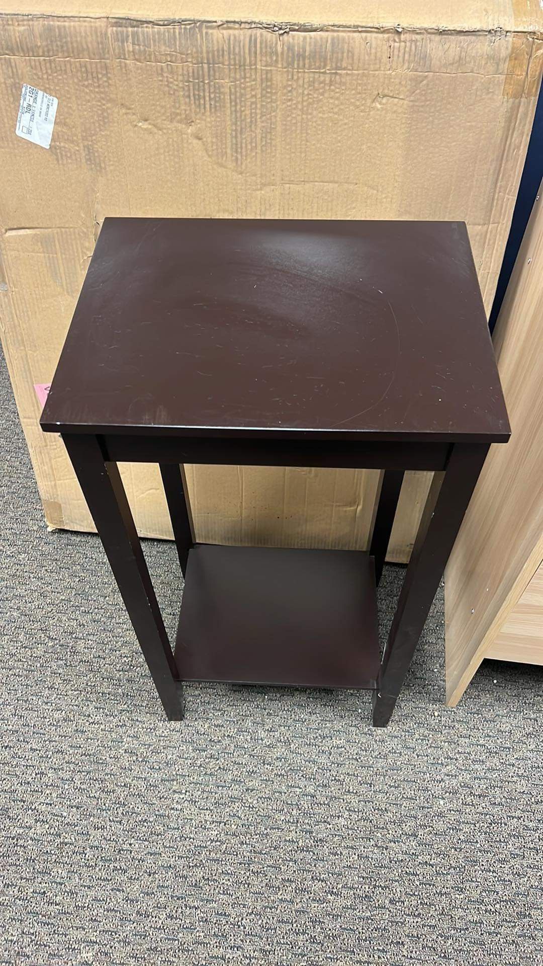 Wooden End Tables with Storage Shelf and Solid Wood Legs, 29in High Telephone Table Narrow Sofa Side Tables for Living Room/Small Spaces/Hallway/Study