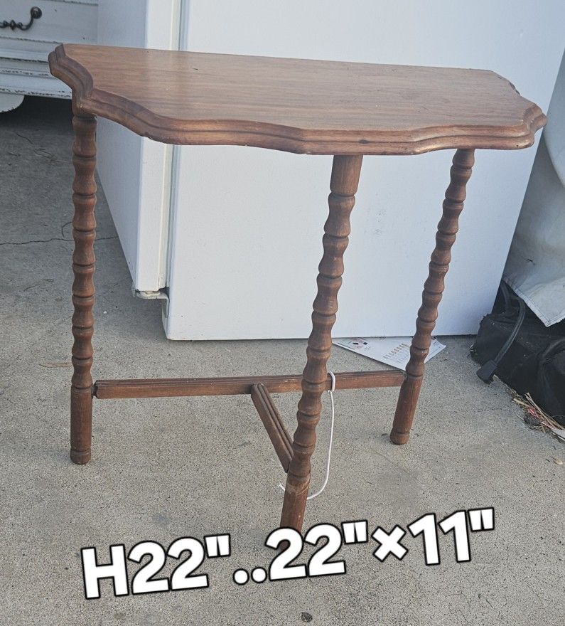 Antique Half Moon Three Legged Table