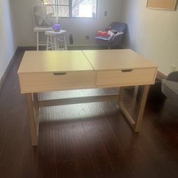 Modern Lift-Top Writing Desk w/ Storage Drawers – Minimalist 