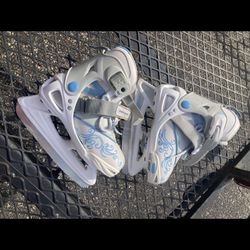 Ice Skates Girls Adjustable Size 11-1, Size 11, 12, 13, 1