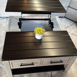 Darborn Gray/Brown Lift-Top Coffee Table