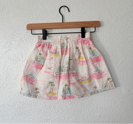 Oshkosh Est. 1895 vintage white & pink beach print skirt 100% Cotton size 6 NWT