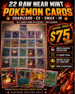 🔥 22 Pokémon Card Lot – Near Mint – Charizard, EX, IR, VMAX 🔥