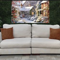 (Free Delivery 🚚) Cream Ashley Furniture Sectional Couch 