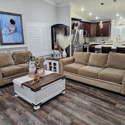 Tan Sofa 2pc Set