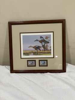 1989 Louisiana waterfall Conservation Stamp Painting
