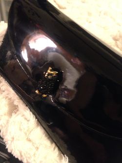 Judith leiber clutch black Patent leather bag $375