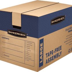Large + Medium No Tape Moving Boxes (Bankers Boxes)