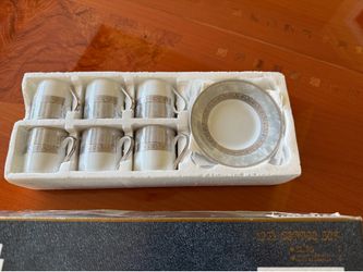 ★★★★★  Brand New 12 Piece Espresso Coffee Cup and Saucer Set, Service for 6