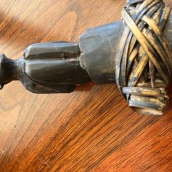 Tribal carved wooden staff .  55”.