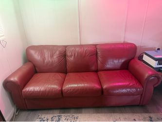 Leather pullout couch