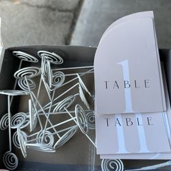 Wedding Signs (table #’s, Gifts )