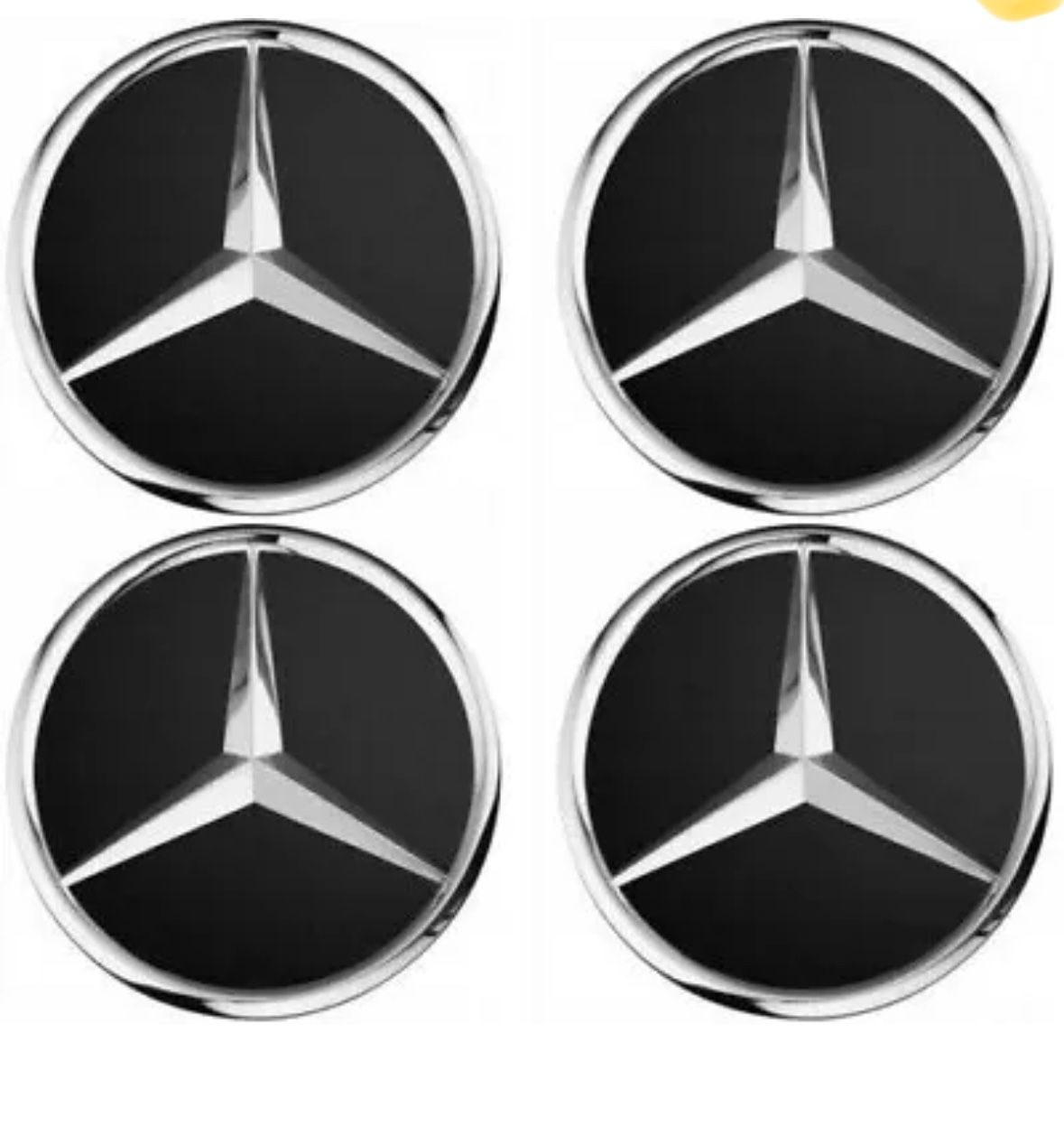 Mercedes Ben Black/chrome Logo Wheel Center Caps