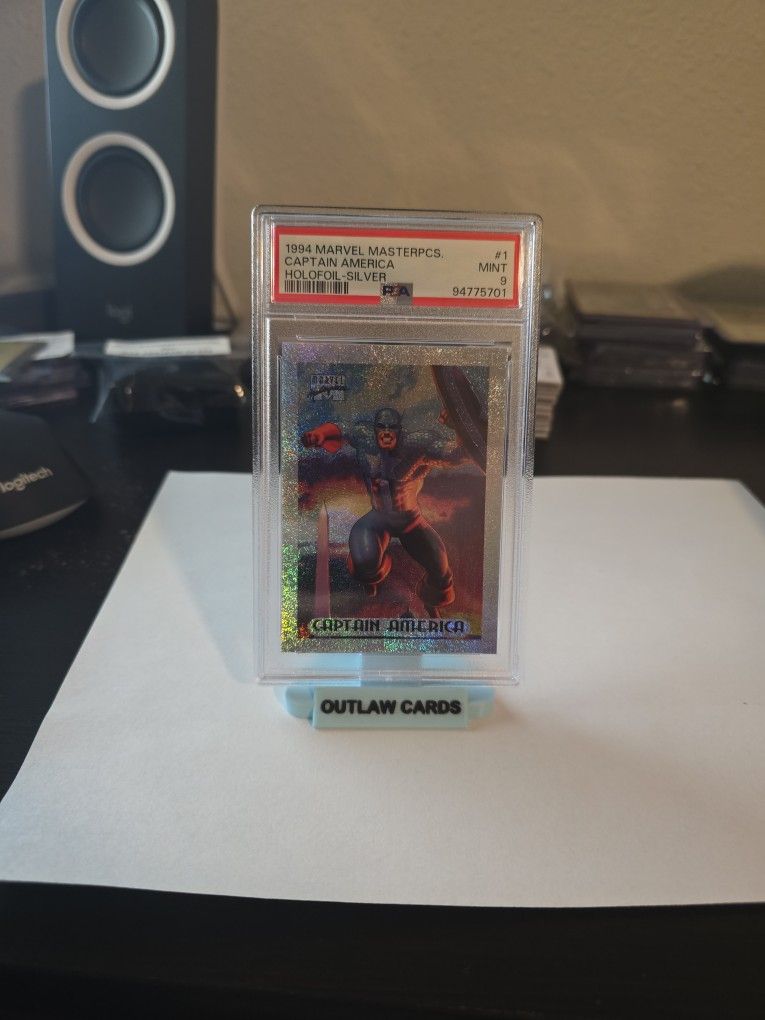 1994 CAPTAIN AMERICA MARVEL MASTERPIECES HOLOFOIL SILVER PSA 9