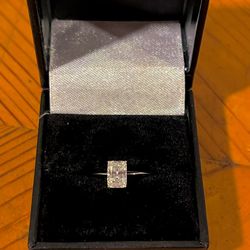1CT Radiant Cut Moissanite Ring VVS1 Diamond Alternative GRA Certified