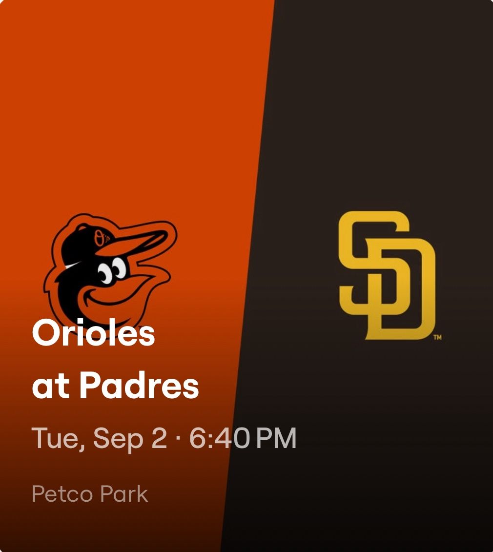 Padres  vs  Orioles - Tue 9/2 - Machado Jersey Giveaway 