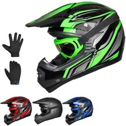 New Kids Youth Dot Off Road Diet Bike Motorcycle Helmet Combo ( Helmet Goggles Gloves ) $80