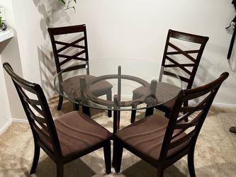 Glass top table set