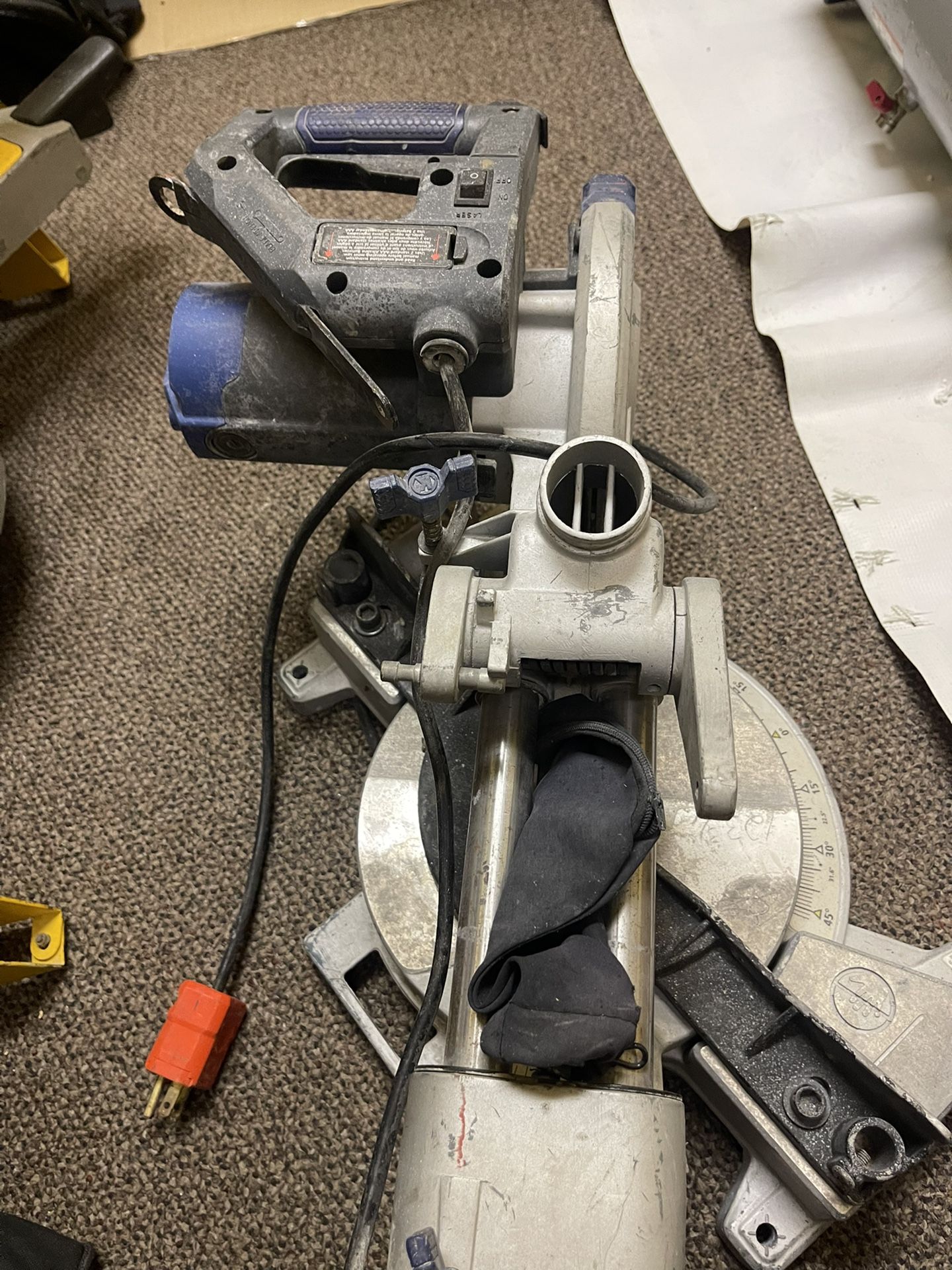Kobalt 7 1/4" Compound Miter Saw 0358937 Single Bevel w Laser Guide Swanky Barn