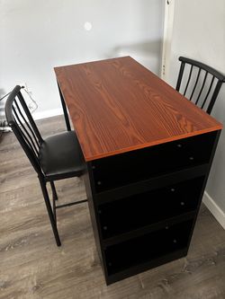 Cafe style dining table with chairs