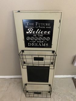 Message Board With Baskets For Mail.