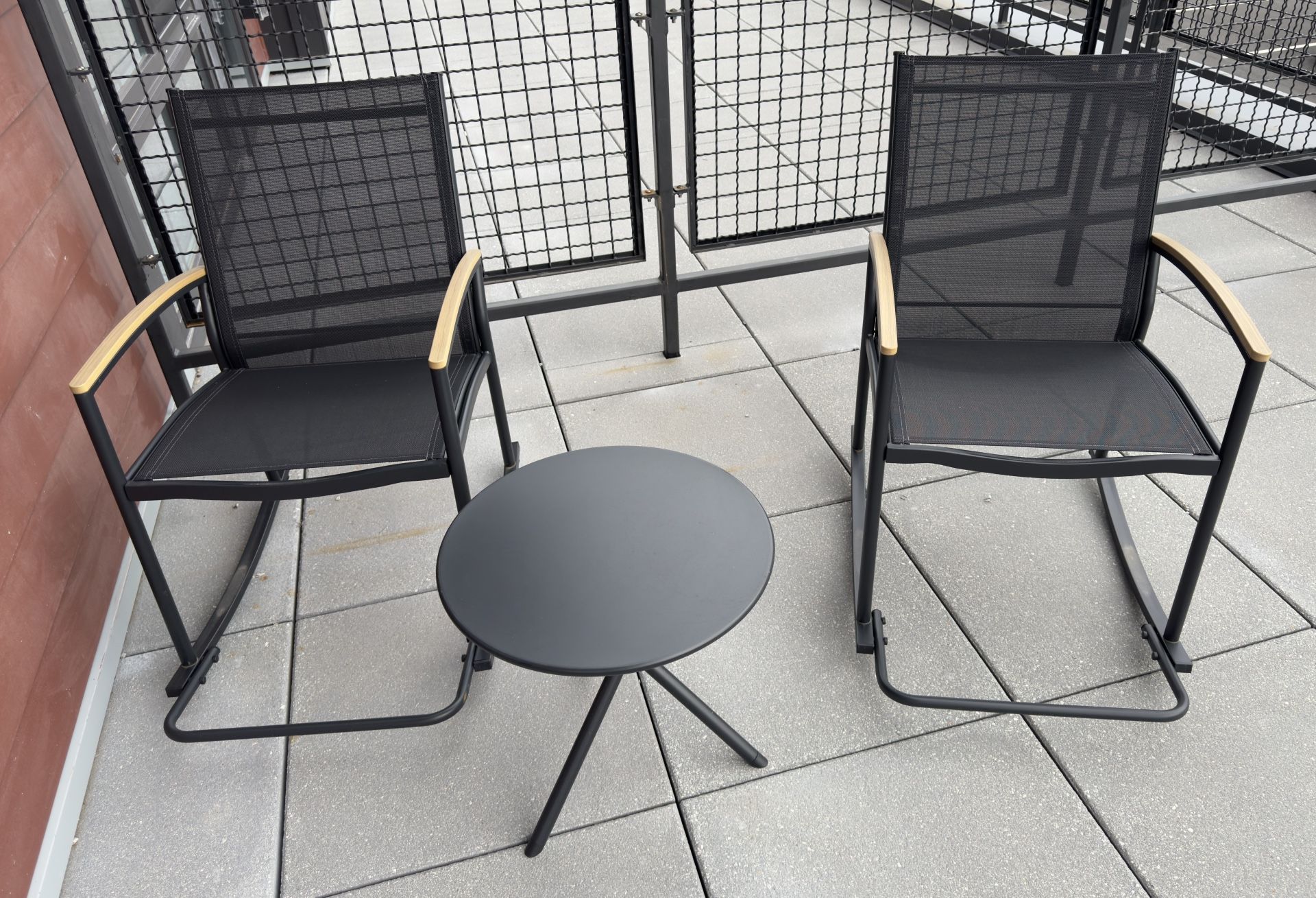 3 Piece Outdoor Rocking Bistro Set with Table