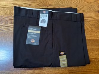 Dickies Twill Work Pants Loose Fit Straight Leg 44X34- Black (Chef Pants)