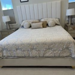 Affordable Cream Color Bed Frame ONLY (FREE BED STAND INCLUDED)  DOES NOT INCLUDE MATTRESS Serious Inquiries ONLY Be Ready For Pick Up