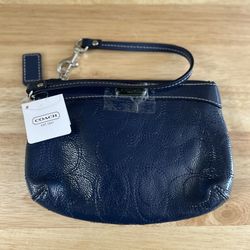 Coach Signature C Blue Wristlet 
