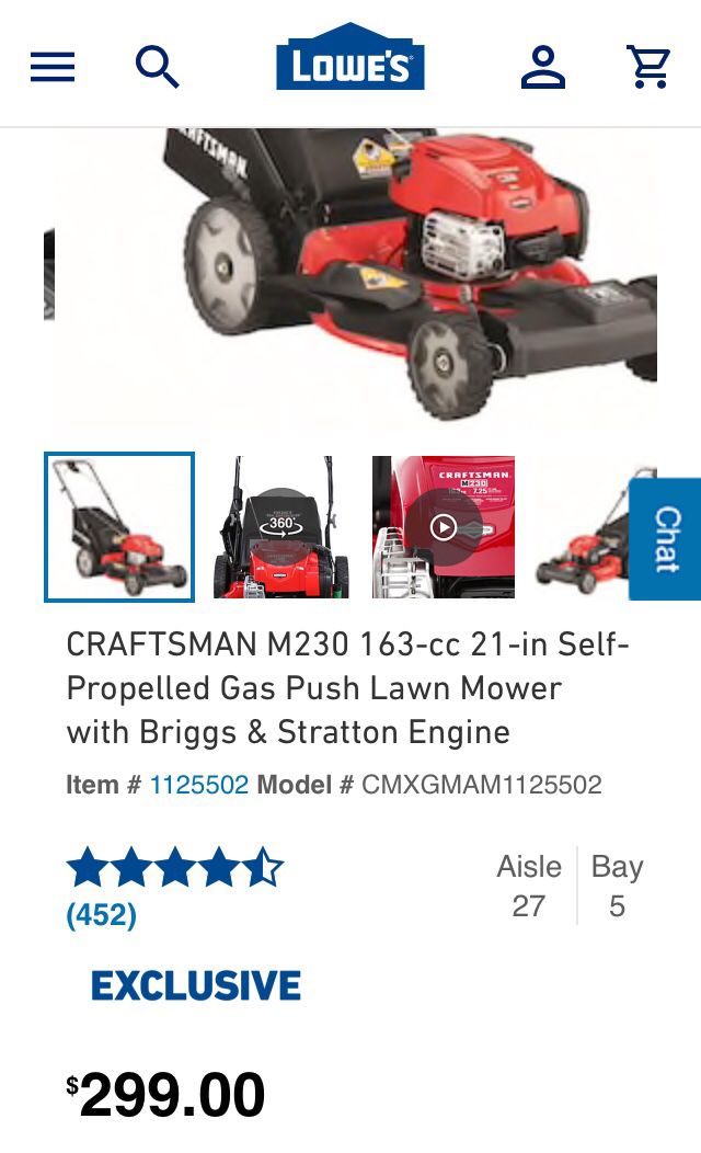 Craftsman M230 163-cc 21 inch self Propelled Gas Push Lawn Mower mulching included