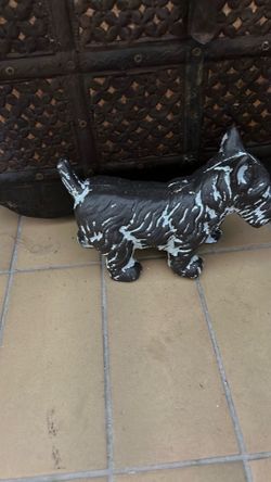 Cast iron terrier dog door stop , heavy duty