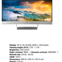 HP ELITEDISPLAY S340C | V4G46AA Monitor 