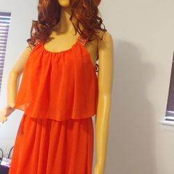 Stunning Orange Dress Small Size