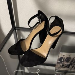 Express black strap heels, size 6